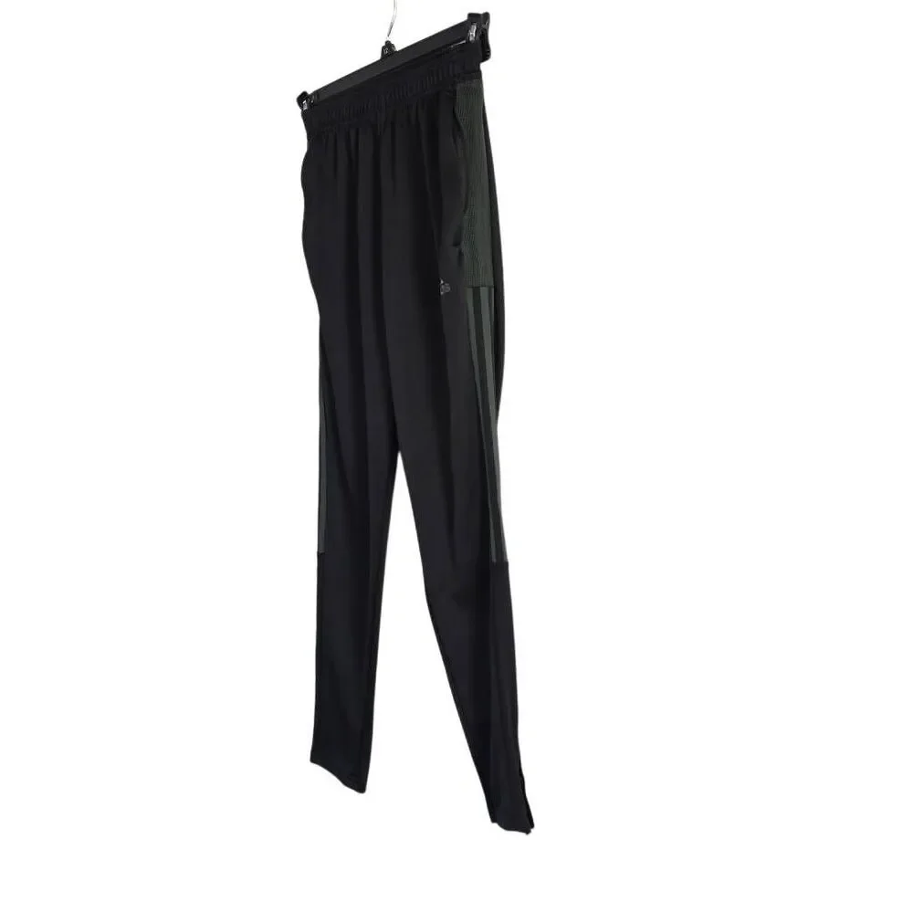Adidas Men's Size XS Black Gray 3 Stripe Slim Fit Zip Bottom Track Pants